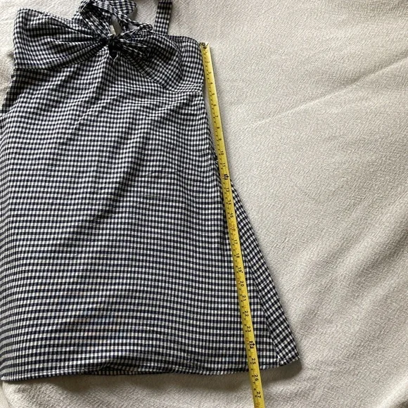 Urban Outfitters navy gingham dress key hole front tie Size XS - Picture 11 of 11